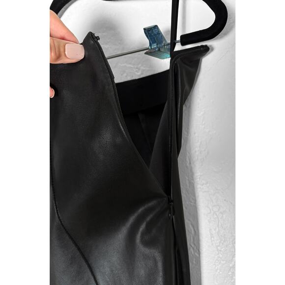 Aritzia Babaton Women's Frida Black High Waisted Vegan Leather Pleather Pants 12 - Picture 8 of 11